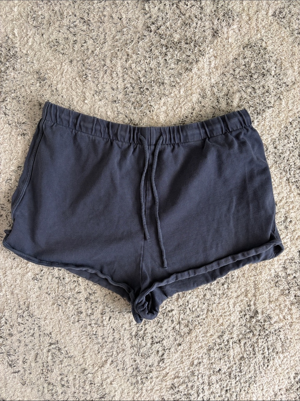 Zara Navy Blue Drawstring Knit Shorts Size Large